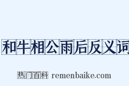 和牛相公雨后反义词是什么意思的图片